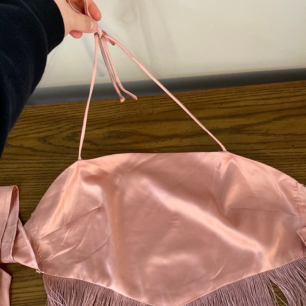 Pink shein top, ties on the neck and across your back size medium, never worn